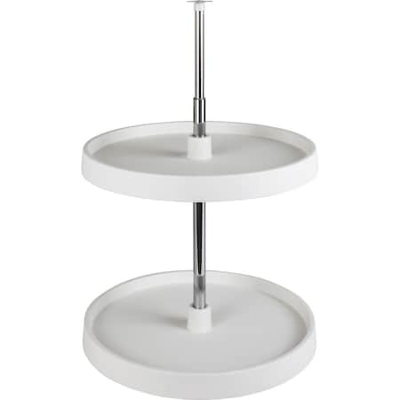 Hardware Resources 18" Round Two-Shelf Plastic Lazy Susan Set PR PLSR218